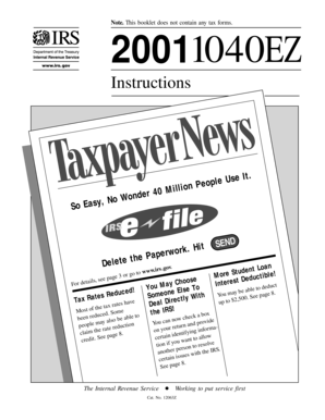 2001 Form 1040EZ Instructions