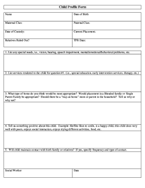 Child Profile Form
