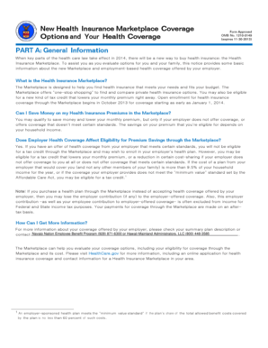 Health Insurance Marketplace Coverage Options Notice