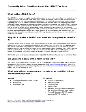 1098-T Tax Form FAQ