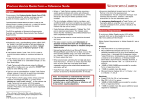 Produce Vendor Quote Form