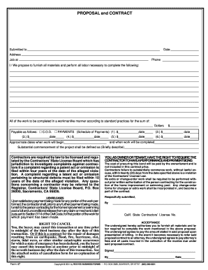 California Contractor Proposal and Contract