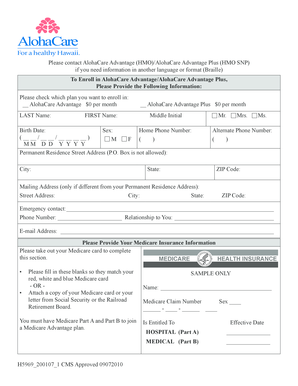 AlohaCare Advantage Enrollment Form