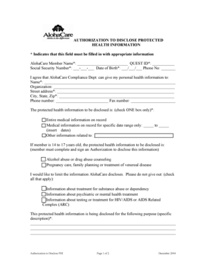 Authorization to Disclose Protected Health Information