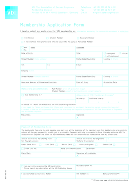 VDI Membership Application Form