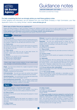 UK Visitor Visa Application Form VAF1