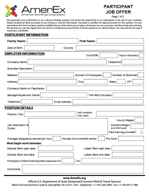 Job Offer Form