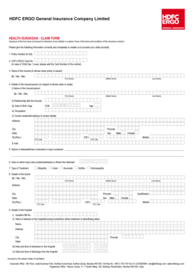 HDFC ERGO Health Suraksha Claim Form
