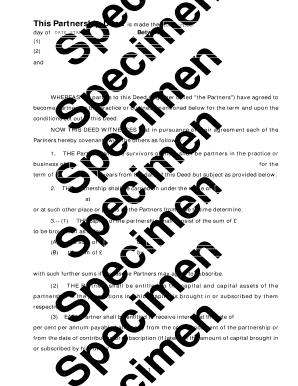 Partnership Deed Agreement