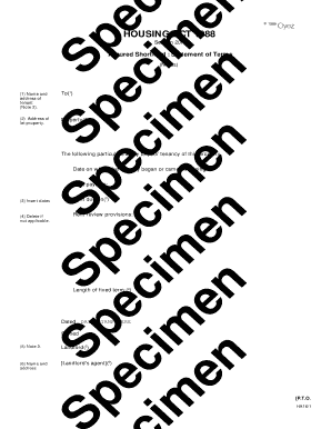 UK Assured Shorthold Tenancy Statement of Terms