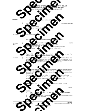 Notice to Lessee of Breach of Covenant to Repair