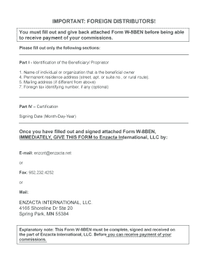 Form W-8BEN Certificate of Foreign Status of Beneficial Owner