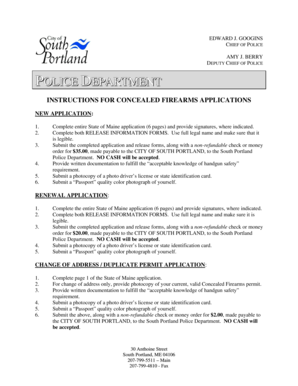 Maine Concealed Firearms Application