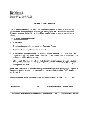 SNAP Benefits Certification Form
