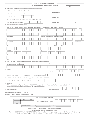 Aga Khan Foundation US Donation Receipt