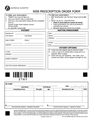 Web Prescription Order Form