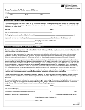 University of Florida Loyalty Oath and Intellectual Property Agreement