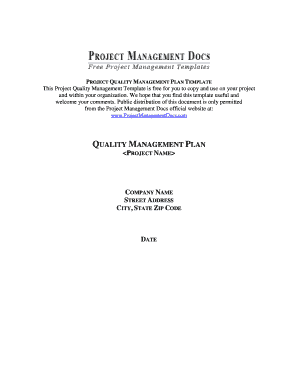 Quality Management Plan Template - Free Project Management ...