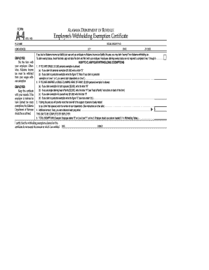 Alabama Employee’s Withholding Exemption Certificate