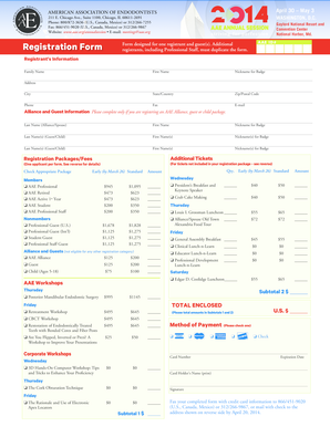 American Association of Endodontists Registration Form