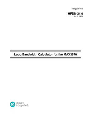 HFDN-21.0 Loop Bandwidth Calculator for the MAX3670 - Maxim