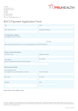BACS Payment Application Form