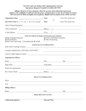 Interpreter Request Form