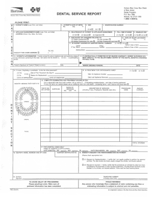 Horizon Blue Cross Blue Shield Dental Service Report