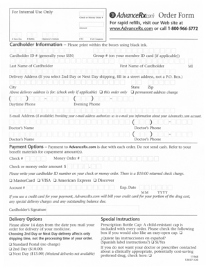 AdvanceRx Prescription Order Form