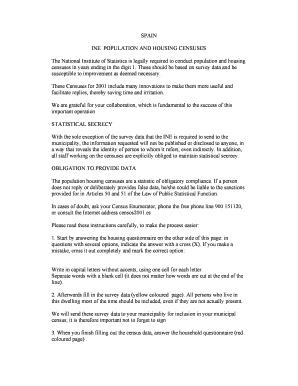 Spain Population and Housing Census 2001