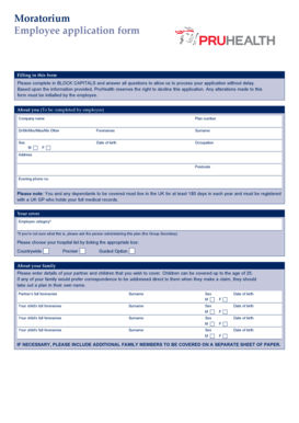 PruHealth Employee Application Form