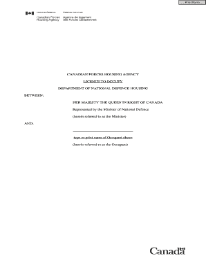 Canadian Forces Housing Licence to Occupy