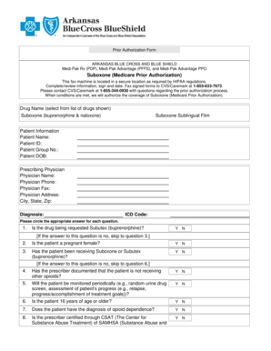 Arkansas Suboxone Prior Authorization Form