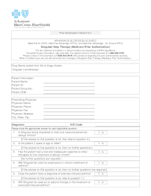 Singulair Step Therapy Prior Authorization Form
