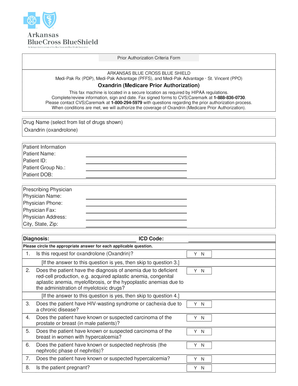 Arkansas Blue Cross Blue Shield Oxandrin Prior Authorization Form