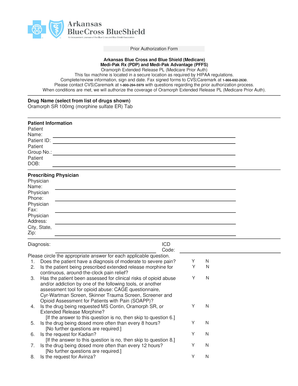 Arkansas Blue Cross Medicare Prior Authorization Form