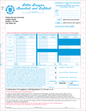 Tournament Enrollment Application