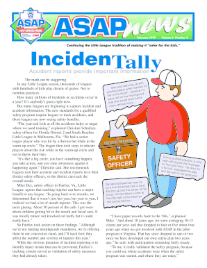 Little League Incident Report Form