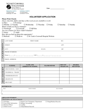 Volunteer Application Form