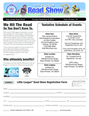 Little League Road Show Registration Form