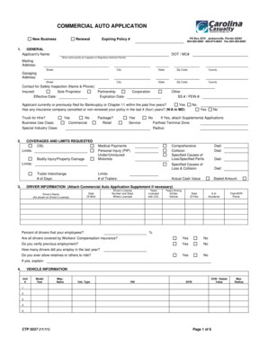 Commercial Auto Application