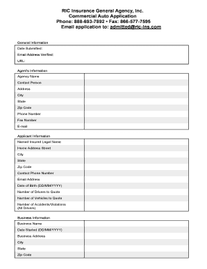 Commercial Auto Application