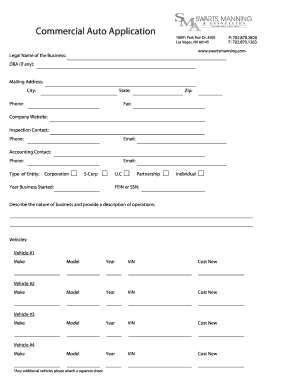 Commercial Auto Application