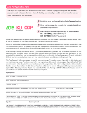Auto Pay Application Form