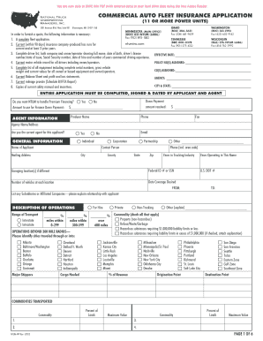 Commercial auto fleet insurance application - NTUMInc.com