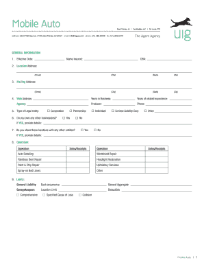 Mobile Auto Insurance Application