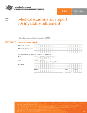 Medical Examination Report for Invalidity Retirement