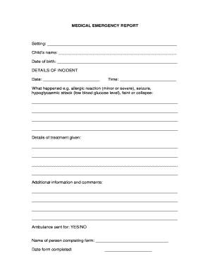 Medical Emergency Report Form