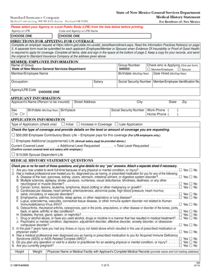 New Mexico Medical History Statement Form