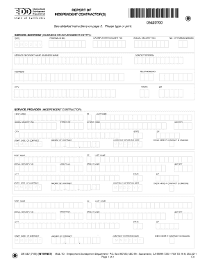California Independent Contractor Report Form